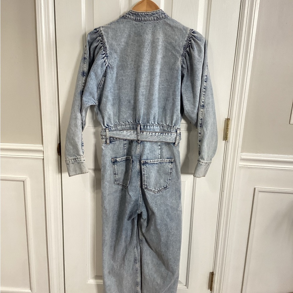 MNG Denim Jumpsuit Women's XS  Button/Zip Western Concert Bachelorette - Picture 7 of 10
